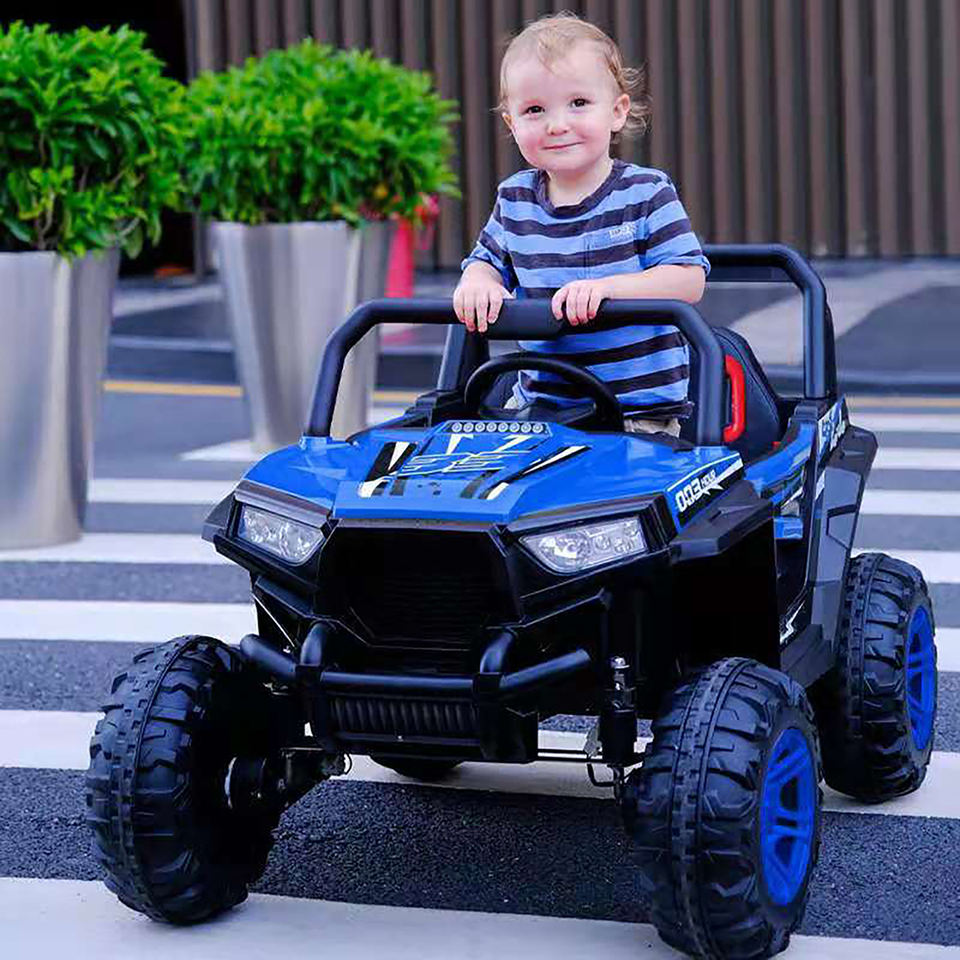 4x4 Big Jeep Off-Road Ride on SUV Kids Electric 12v with Remote Control Blue