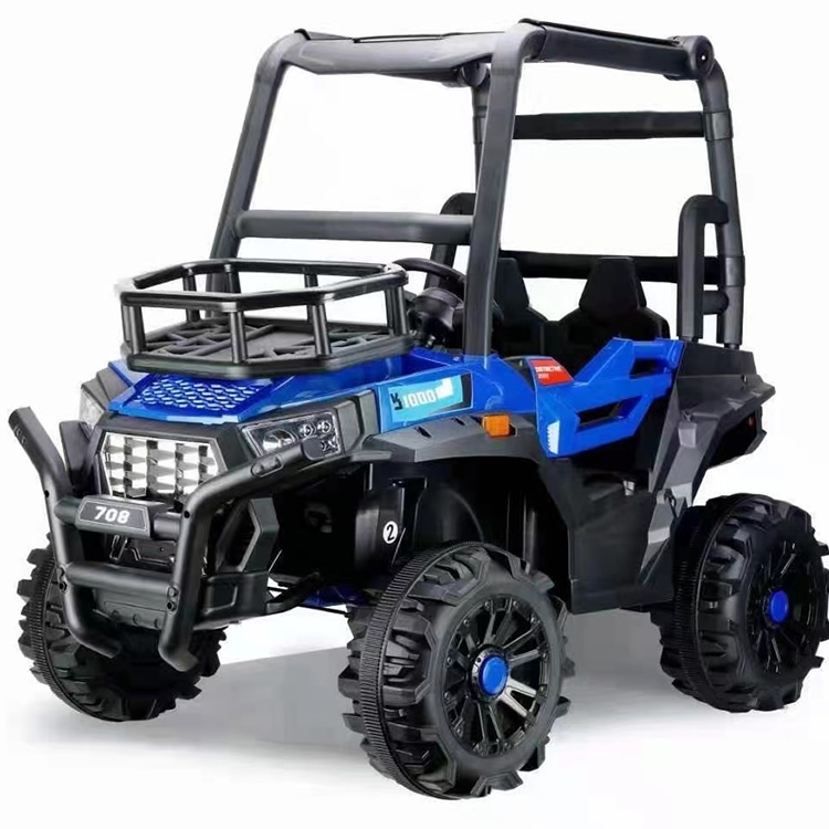 Eva Rubber Wheels Children's Electric 4x4 Buggy Dual Drive Riding Car Blue