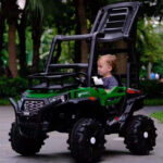 Eva Rubber Wheels Children's Electric 4x4 Buggy Dual Drive Riding Car Green - Image 2