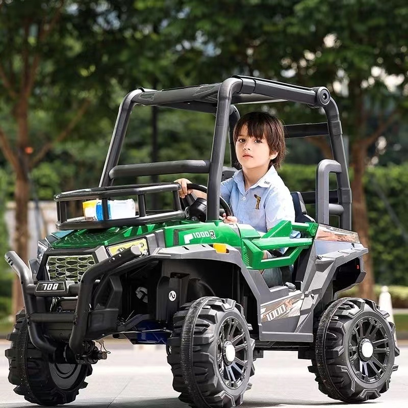Children's Electric 4x4 Buggy Dual Drive Riding Car green Eva Rubber Wheels Children's Electric 4x4 Buggy Dual Drive Riding Car Green - Image 1