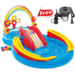 Rainbow Ring Play center inflatable water slide island fun pool 2.97m x 1.93m x 1.35