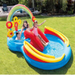 Rainbow Ring Play center inflatable water slide island fun pool 2.97m x 1.93m x 1.35 - Image 2