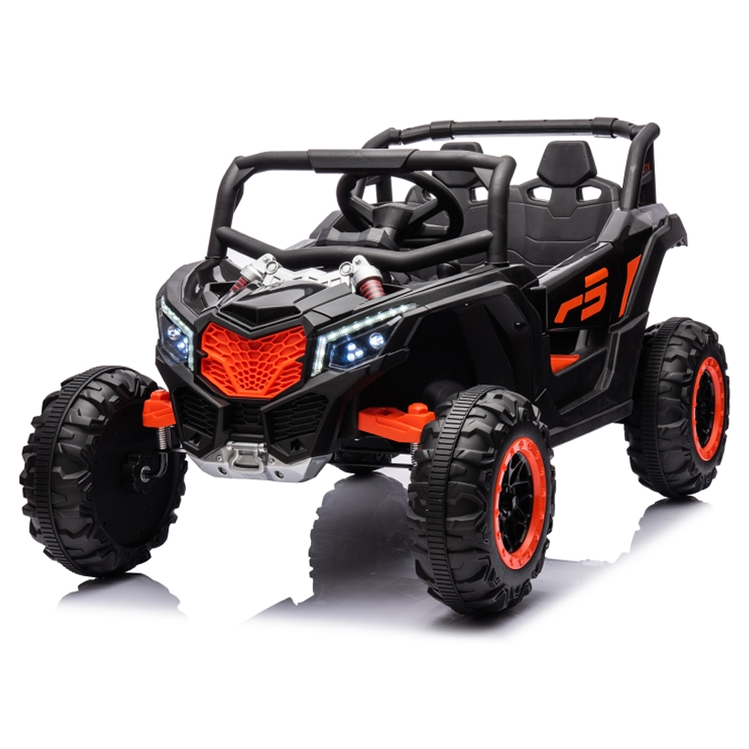 kids electric car 11 2 Motors Kids Ride On Car with 12V Battery & remote Black - Image 1