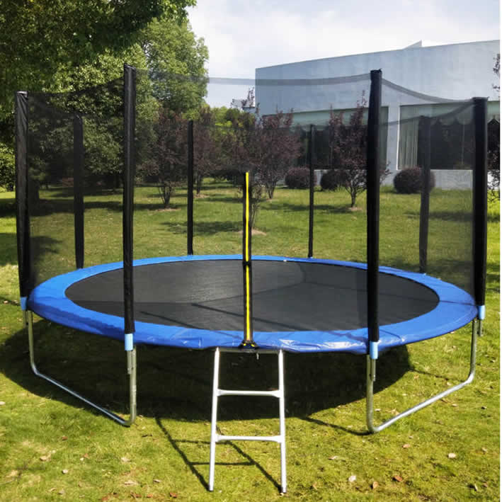 12ft Trampoline With Ladder & with Safety Enclosure Net, Outdoor Trampoline with Heavy Duty Jumping Mat and Spring Cover Padding for Kids & Adults